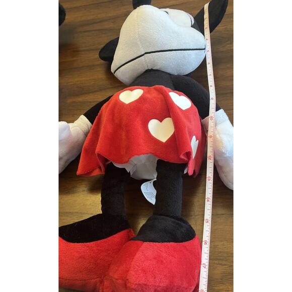 Disney Mickey Mouse And Minnie Mouse Pie Eyed Heart Detail 18” Plush Set Classic - Picture 8 of 10